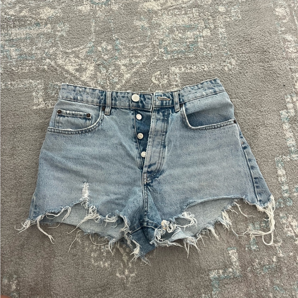 Zara high rise denim shorts